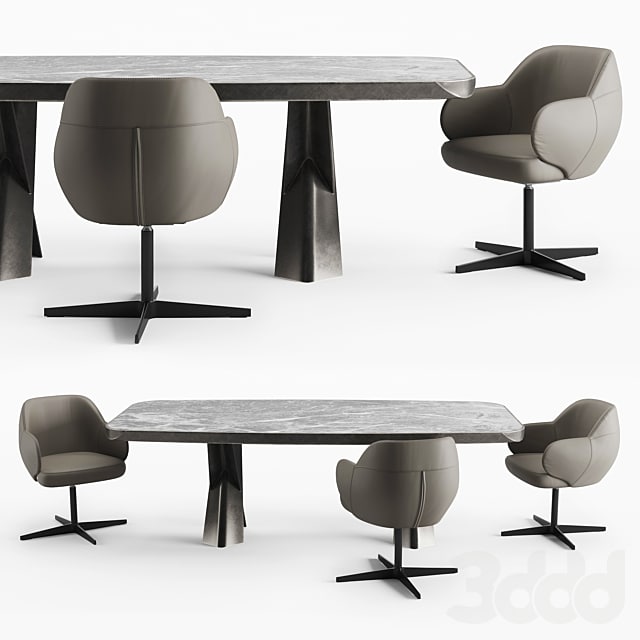 Cattelan Italia Mad Max Keramik Premium table and Bombe X chair