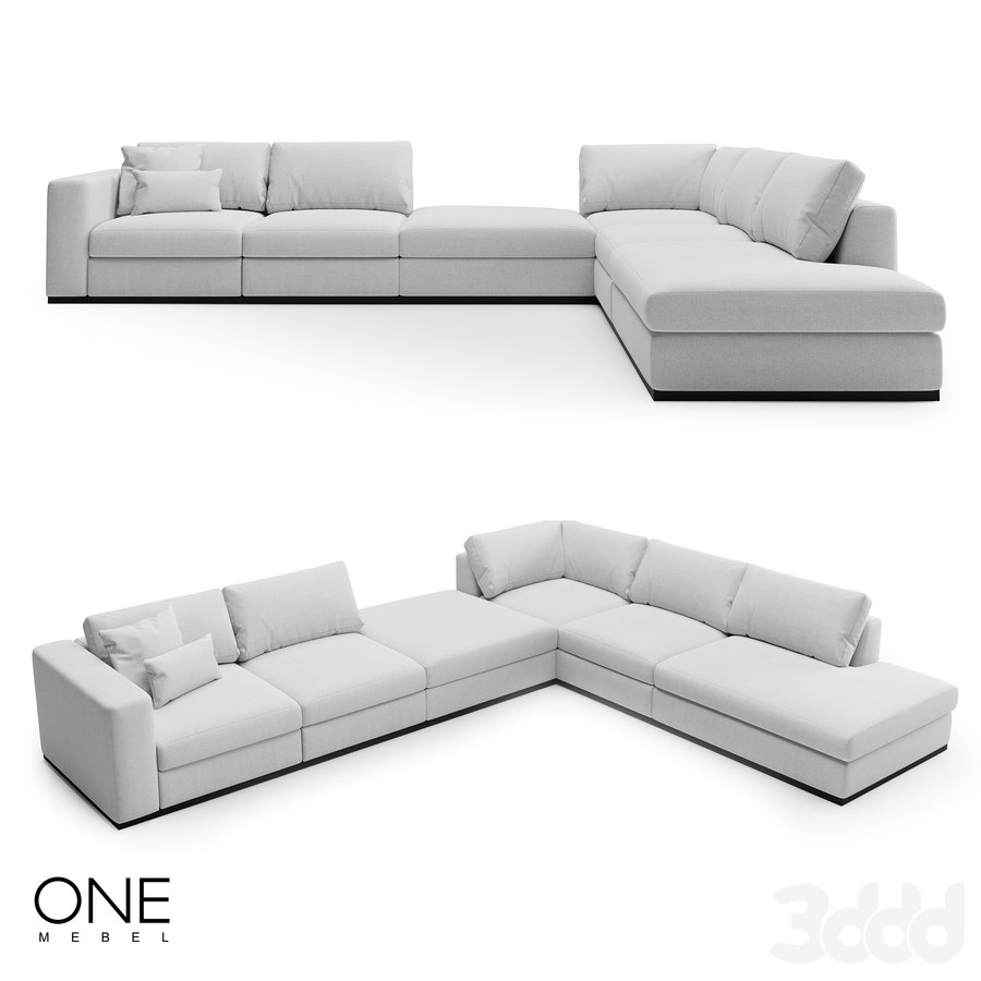 White Corner Sofa. OM RENE 2. By ONE mebel