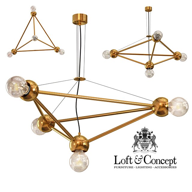 Golden Molecule Chandelier 4