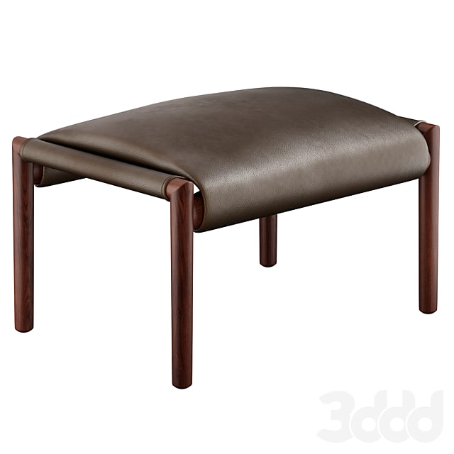 Leather footstool by Poltrona Frau