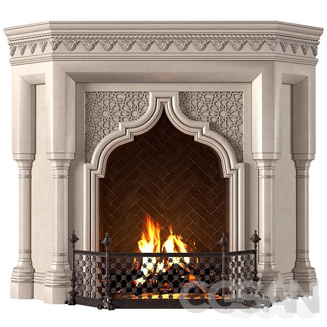 Fireplace in oriental style