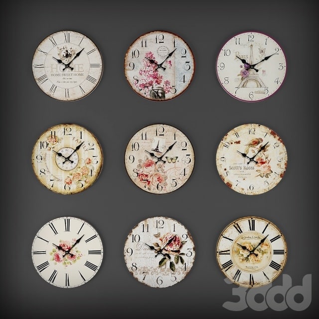 Collection of wall clocks