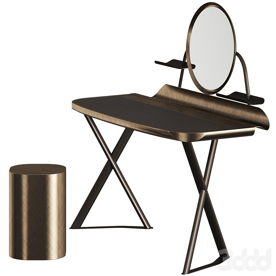 Cattelan Italia Cocoon Trousse Leather Desk and Pancho Stool