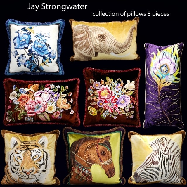 The collection of pillows from Jay Strongwater, velvet, pillow, luxury