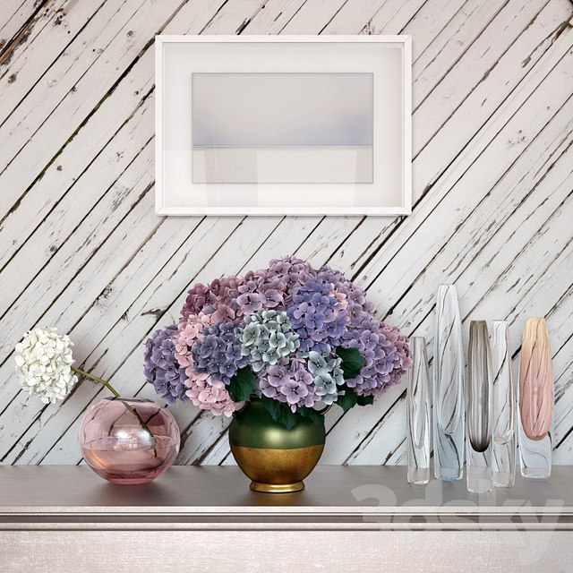 Composition with hydrangeas