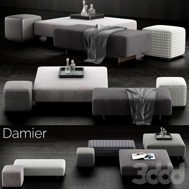 Minotti Damier Ottomans