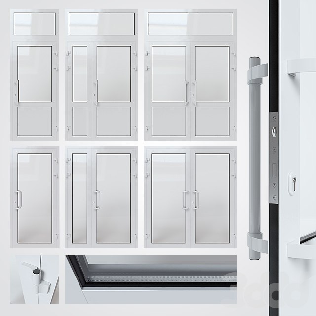 Entrance aluminum door