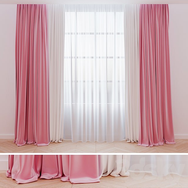 Curtains pink | Pink velvet curtains