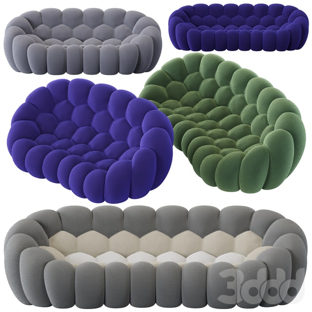 Roche Bobois Bubble Curved 2,5-seat & 4-seat Sofa